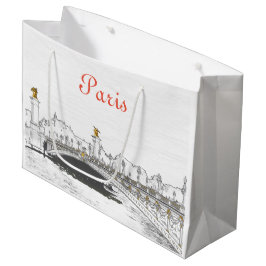Sacola Para Presentes Grande Pont Alexandre III sobre o rio Sena - Paris França