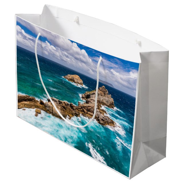 Sacola Para Presentes Grande Ponta de Chateaux, Grande-Terre, Guadalupe #2 (Verso inclinado)