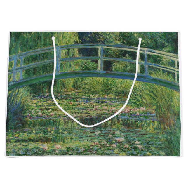 Sacola Para Presentes Grande Ponte Japonesa (Water-Lily Pond), Monet (Frente)