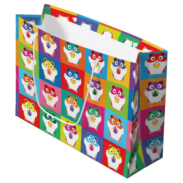 Sacola Para Presentes Grande Pop Art Hamsters Large Gift Bag (Frente inclinada)