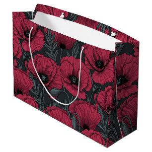 Sacola Para Presentes Grande Poppies em Viva Magenta