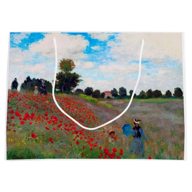 Sacola Para Presentes Grande Poppy Field, Monet (Frente)