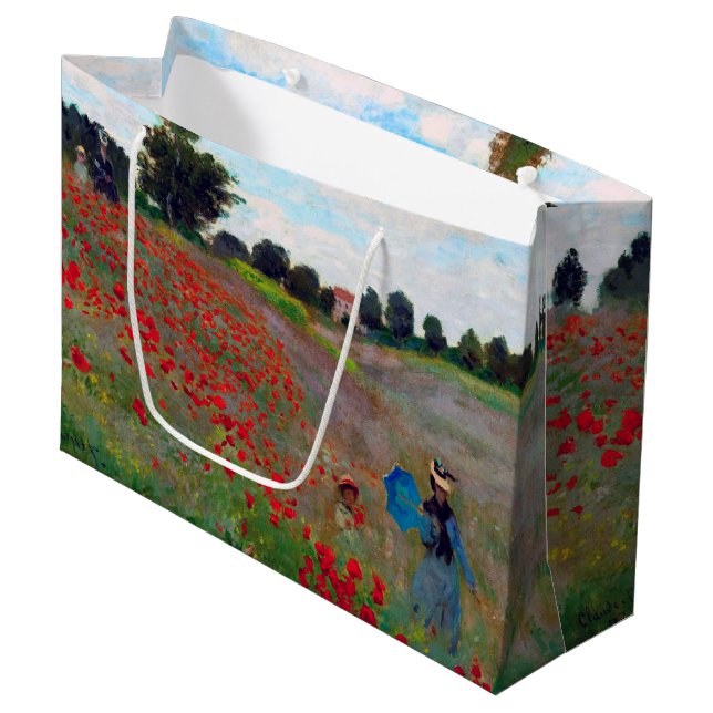 Sacola Para Presentes Grande Poppy Field, Monet Large Gift Bag (Frente inclinada)
