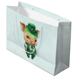 Sacola Para Presentes Grande Porco de Fairytala Verde em Rico