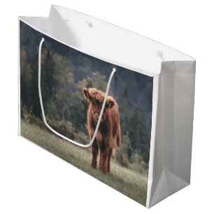 Sacola Para Presentes Grande Prados de outono de vitelo das vacas de montanha