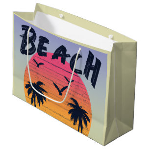 Sacola Para Presentes Grande Praia/costeiro/tropical/Havaí