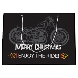 Sacola Para Presentes Grande Preguiçoso preto de motocicleta