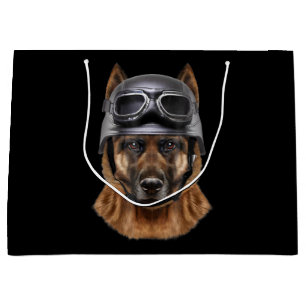 Sacola Para Presentes Grande Presente De Capacete De Cão De German shepherd Pa