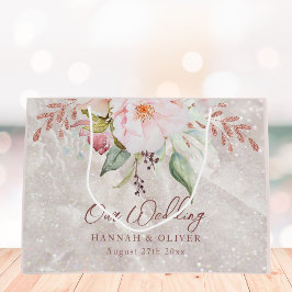 Sacola Para Presentes Grande Presente de Casamento Floral de Rosa Rosa Rosa Ros