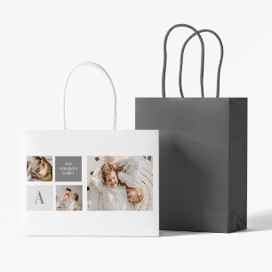 Sacola Para Presentes Grande Presente de Colagem Familiar Personalizada