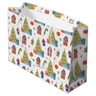 Sacola Para Presentes Grande Presente de Inverno do Natal Cana de Açúcar
