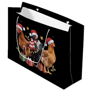Sacola Para Presentes Grande Presente de Natal para Amante de Frango Fazenda de