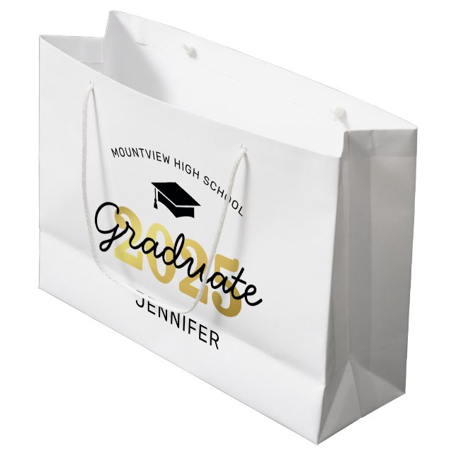 Sacola Para Presentes Grande Presente do Formando de graduação 2025 (Frente inclinada)