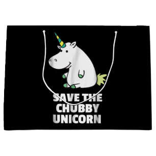 Sacola Para Presentes Grande Presente do Hippo Lover Chubby Unicorn Hippo Cut