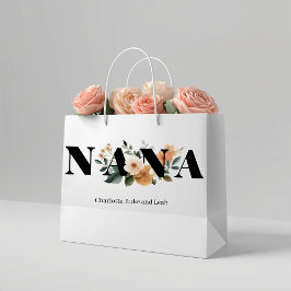 Sacola Para Presentes Grande Presente Floral Personalizado Moderno Nana