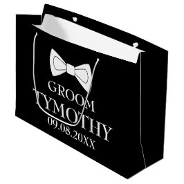 Sacola Para Presentes Grande Presente Grande Noivo Preto Elegante Moderno Casam