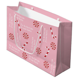 Sacola Para Presentes Grande Presente Personalizado De Papais noeis De Pink De 