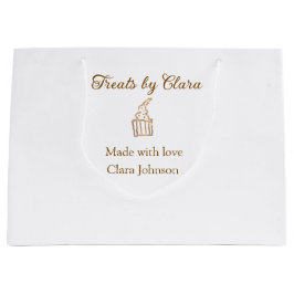 Sacola Para Presentes Grande Presentes com brilho dourado padaria feita com amo