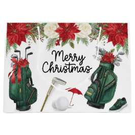 Sacola Para Presentes Grande Presentes de Natal com tema de golfe para golfista