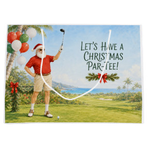 Sacola Para Presentes Grande Presentes de Natal com tema de golfe para golfista