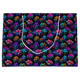 Sacola Para Presentes Grande Presentes de Natal Neon