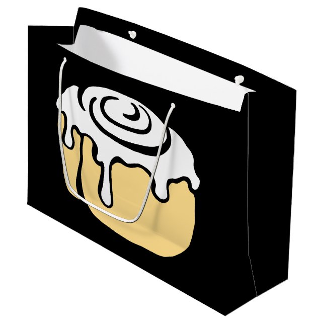 Sacola Para Presentes Grande Preto bonito do design dos desenhos animados do (Frente inclinada)