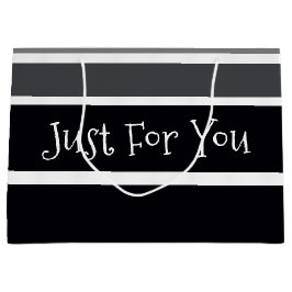 Sacola Para Presentes Grande Preto Branco E Cinza