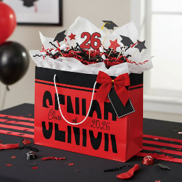 Sacola Para Presentes Grande Preto clássico Senior personalizado
