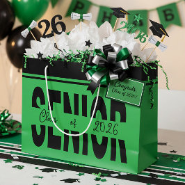 Sacola Para Presentes Grande Preto clássico Senior personalizado