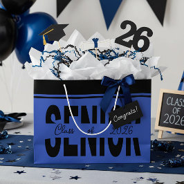 Sacola Para Presentes Grande Preto clássico Senior personalizado
