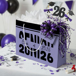 Sacola Para Presentes Grande Preto clássico Senior personalizado
