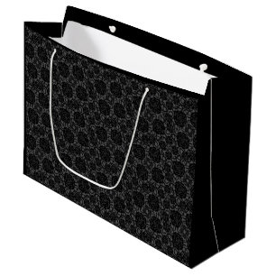Sacola Para Presentes Grande Preto escuro dos rosas do gótico feito sob