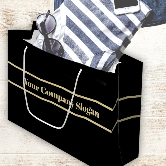 Sacola Para Presentes Grande Preto - Sólido - Sem padrão (Criador carregado)