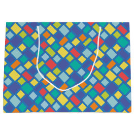 Sacola Para Presentes Grande Primary Party Checkerboard Kid's  