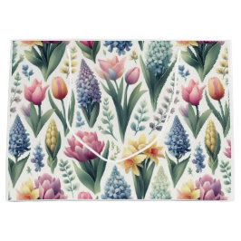 Sacola Para Presentes Grande Primavera no Easter