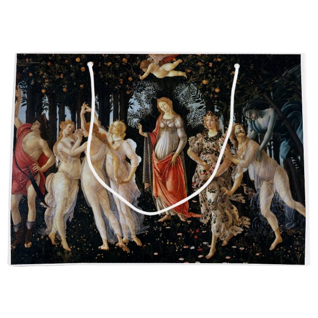 Sacola Para Presentes Grande Primavera, Sandro Botticelli, 1482 (Frente)