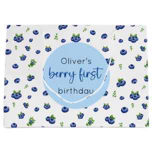 Sacola Para Presentes Grande Primeiro aniversario de mirtilo Berry - Primeiro G