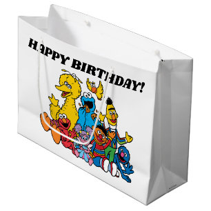 Sacola Para Presentes Grande Primeiro aniversario de Sésamo Street Pals