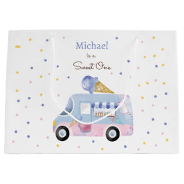 Sacola Para Presentes Grande Primeiro aniversário do caminhão Doce Um sorvete