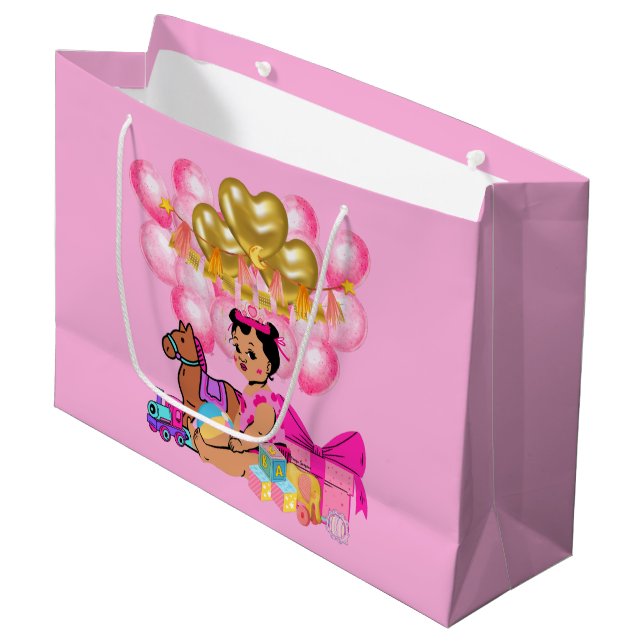 Sacola Para Presentes Grande Princesa a Rosa (Frente inclinada)