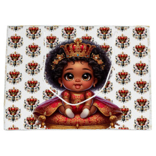 Sacola Para Presentes Grande Princesa Real Africana Americana Elegante
