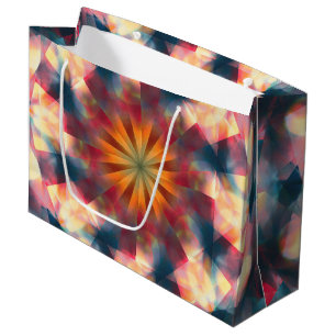 Sacola Para Presentes Grande Prismático Caleidoscópico Psicodélico Mandala