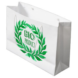 Sacola Para Presentes Grande Produto Bio Água Verde Agricultura Comida Fresca