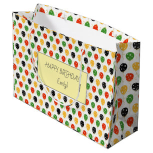 Sacola Para Presentes Grande Programa de TV Aniversário Stripes Girly Elegante