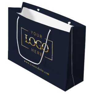 Sacola Para Presentes Grande Promo minimalista do logotipo personalizado da emp