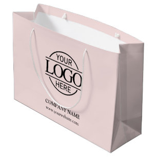Sacola Para Presentes Grande Promocional de logotipo comercial cor-de-rosa com