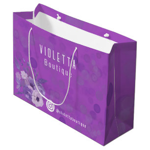 Sacola Para Presentes Grande Promocional de negócios personalizado violeta