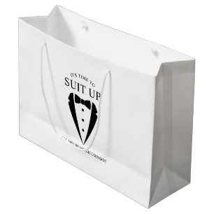 Sacola Para Presentes Grande Proposta de Padrinho de casamento de Terno Tuxedo