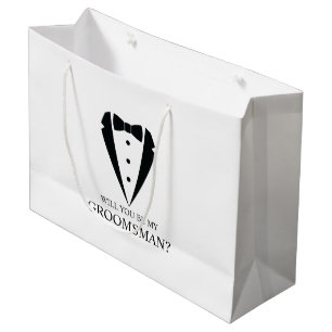 Sacola Para Presentes Grande Proposta de Padrinho de casamento de Terno Tuxedo