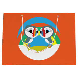Sacola Para Presentes Grande Puffin Rocks